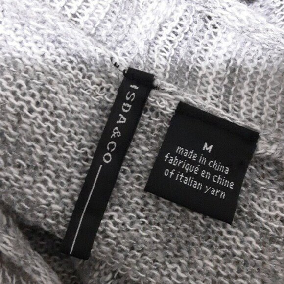 Isda & Co Sweater women M pull on gray cashmere wool lagenlook soft retro casual - Picture 6 of 8